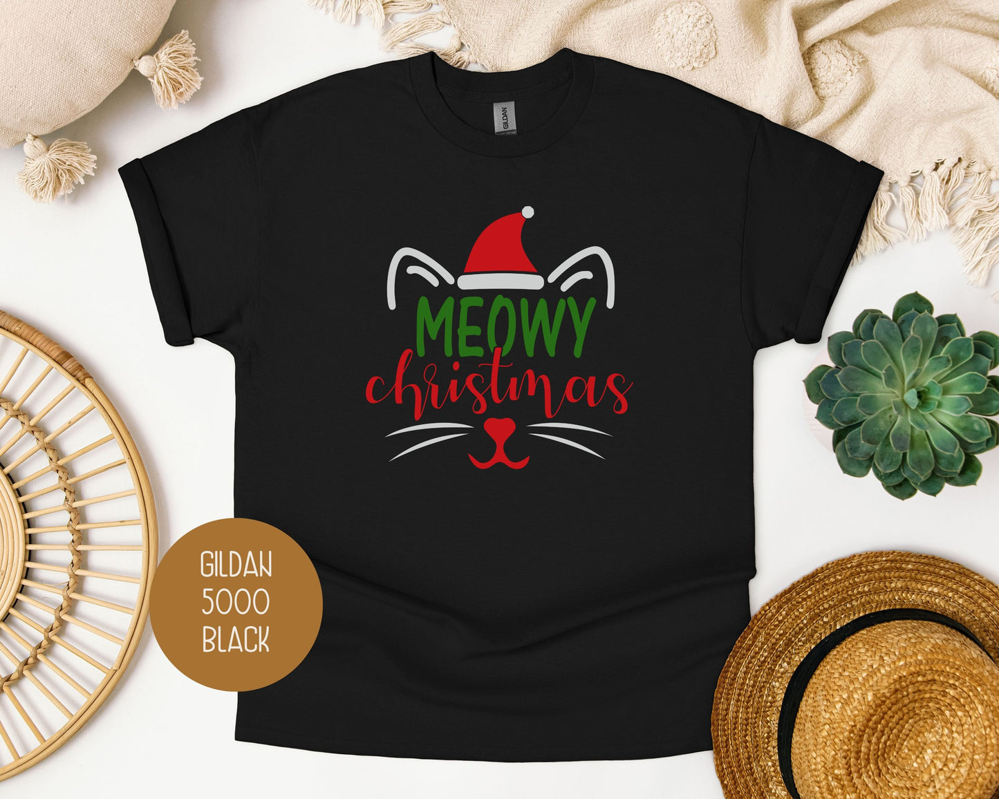 Meowy Christmas Youth Shirt-0