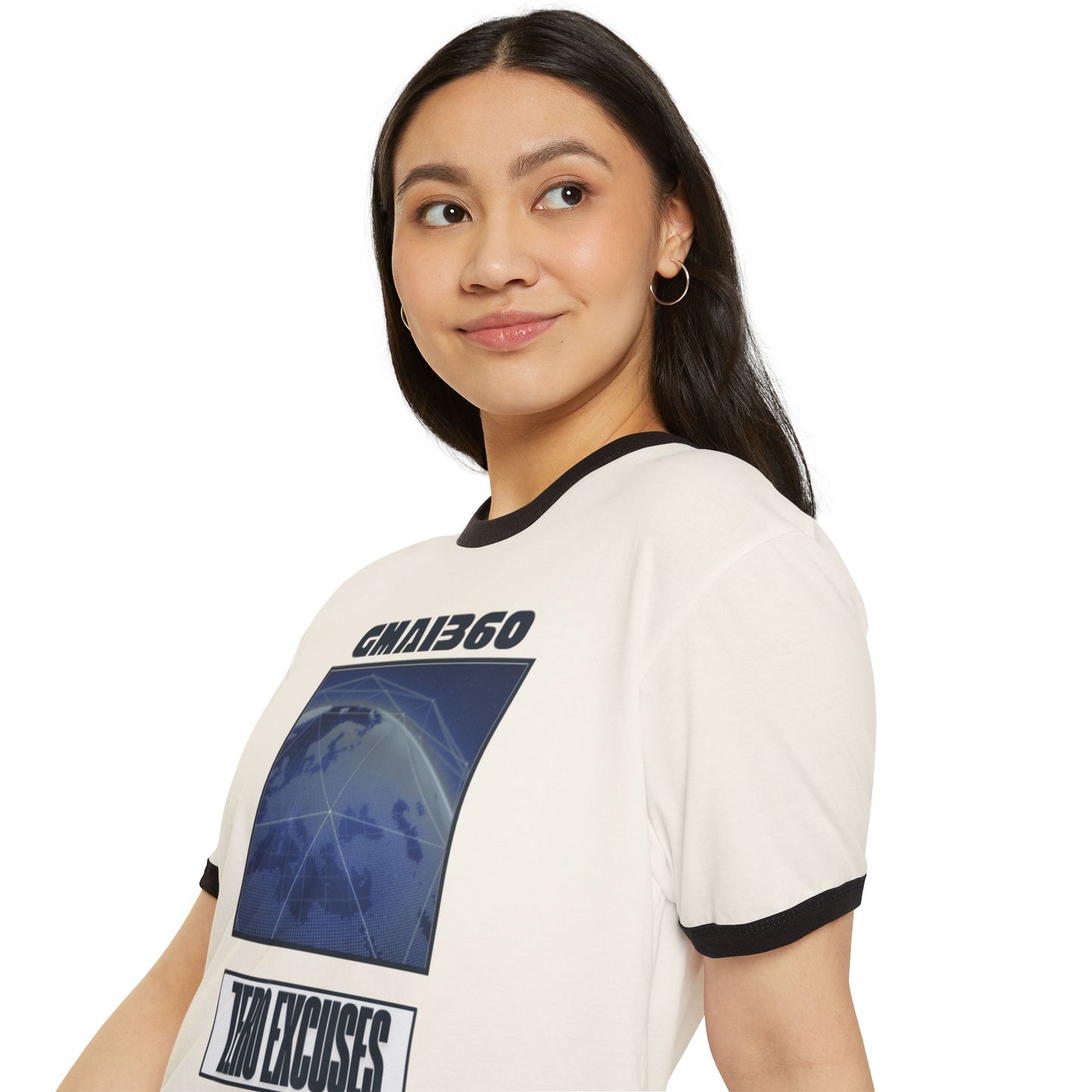 Zero Excuses Ringer T-Shirt — GMAI360 World Map Graphic