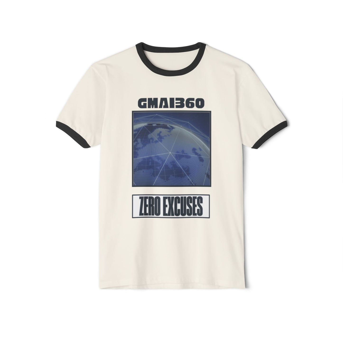 Zero Excuses Ringer T-Shirt — GMAI360 World Map Graphic