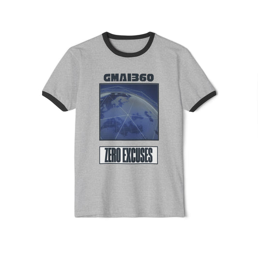 Zero Excuses Ringer T-Shirt — GMAI360 World Map Graphic
