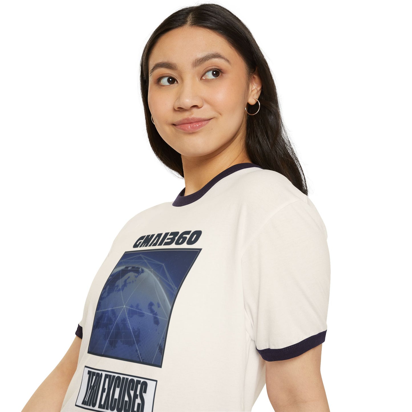 Zero Excuses Ringer T-Shirt — GMAI360 World Map Graphic