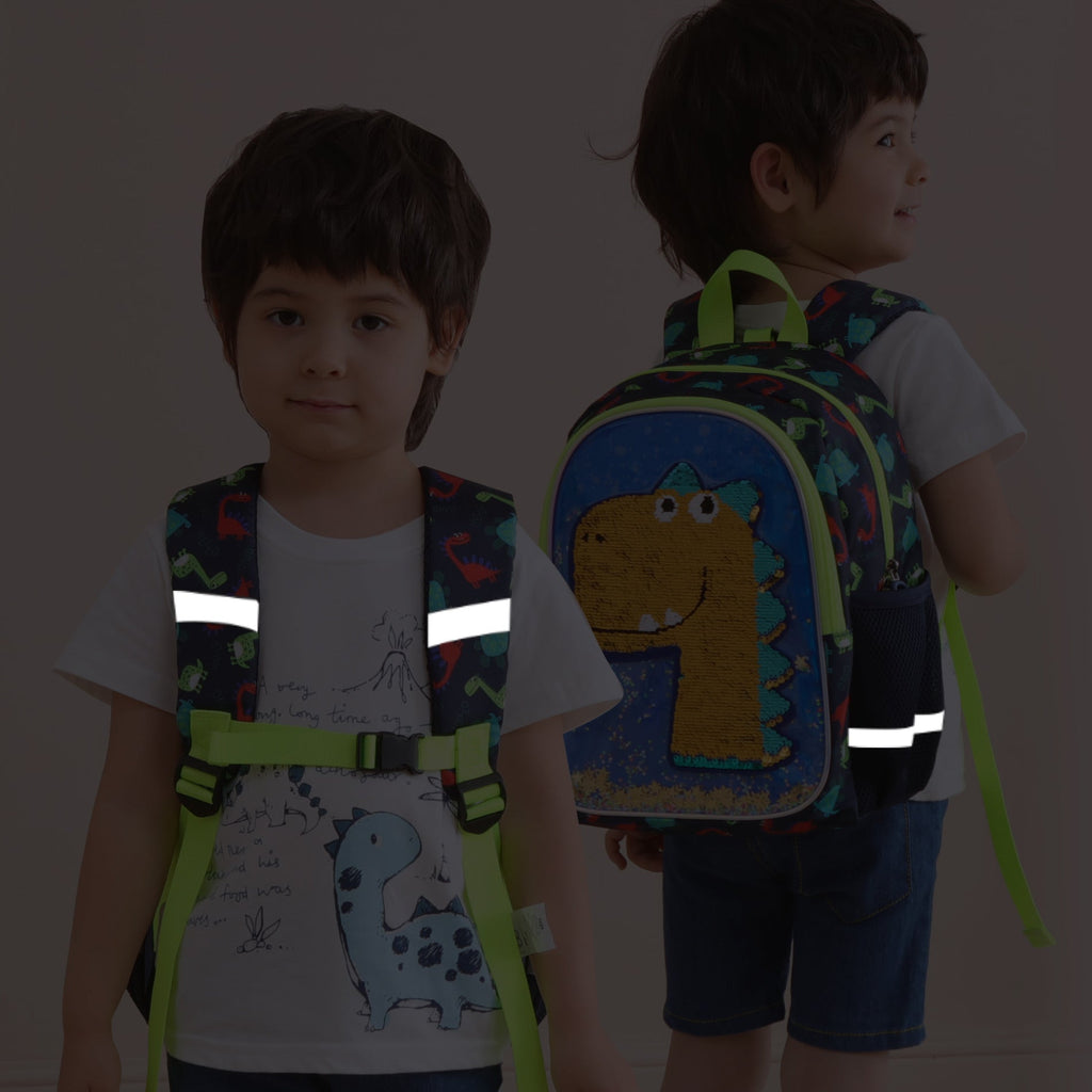 Dinosaur Kids Backpack Reversible Sequins-3
