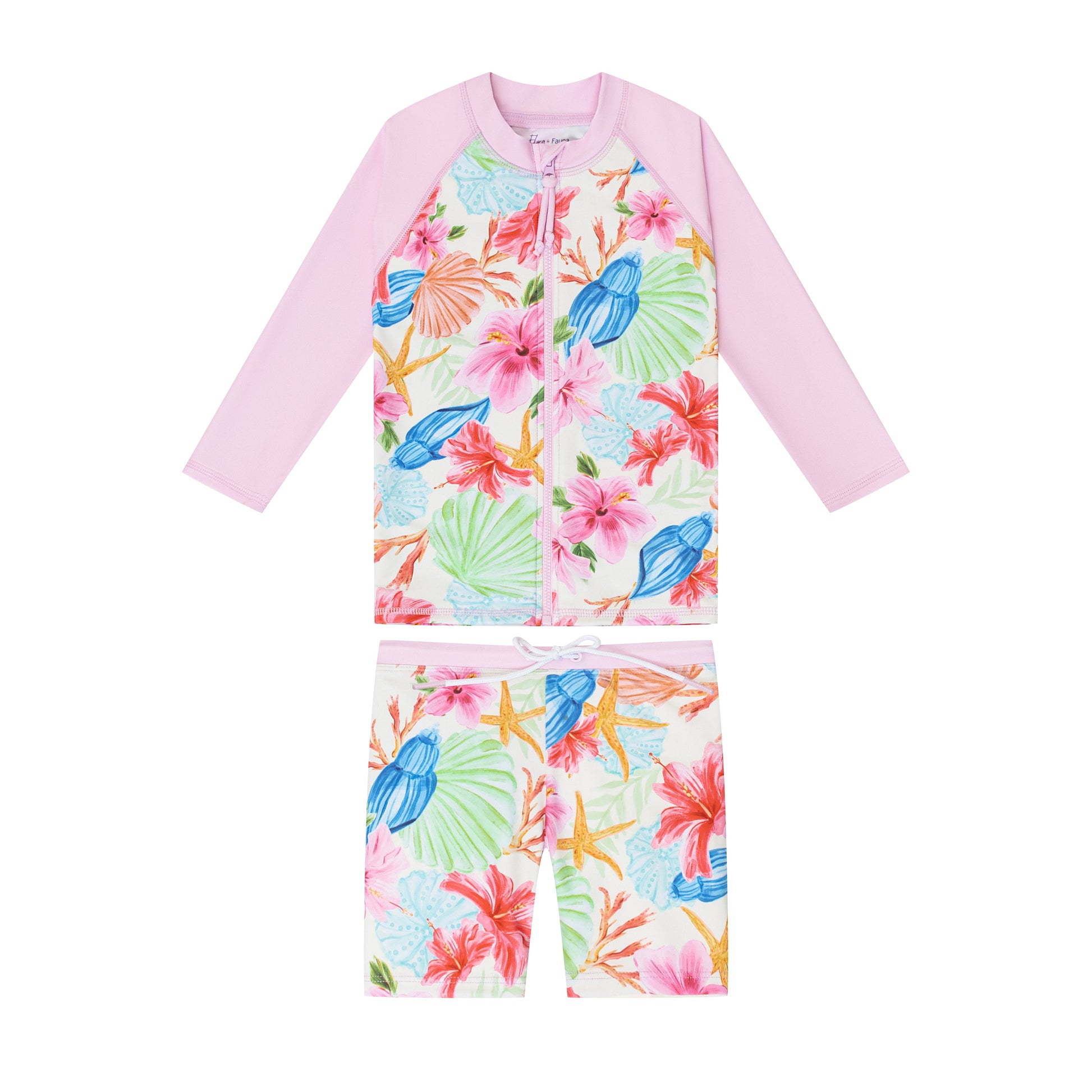The 'Floral' 2-Piece Rash Guard Swimsuit Set-0